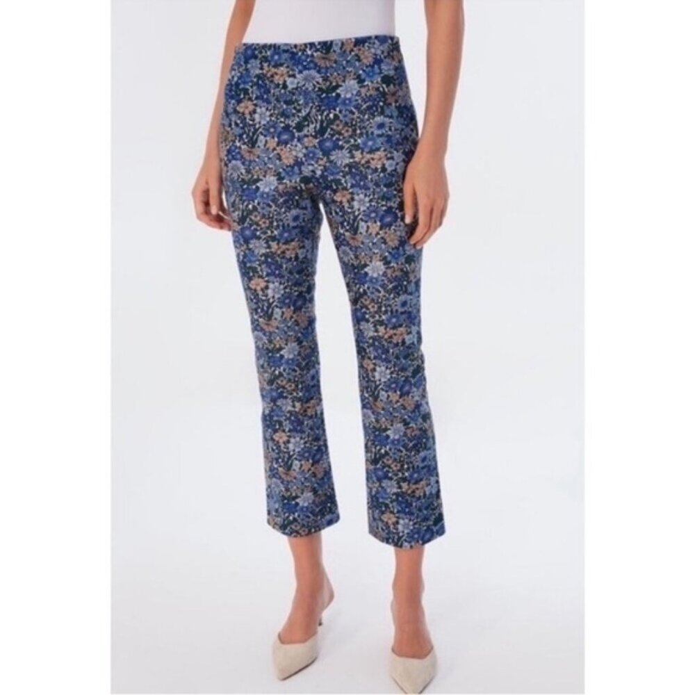 Tuckernuck Wild Hyacinth Ashford Pants XXS Blue Floral Cropped Trouser NWT